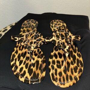 Tory Burch Leopard Miller printed sandals, Size 8